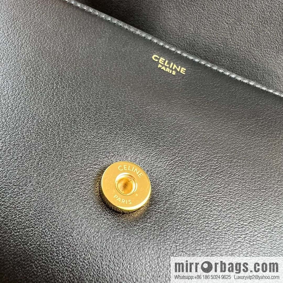 CELINE TEEN VICTOIRE Small soft cow leather (fabric) handbag 116593 black