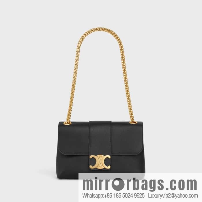 CELINE VICTOIRE medium soft cow leather (fabric) handbag 115853 black