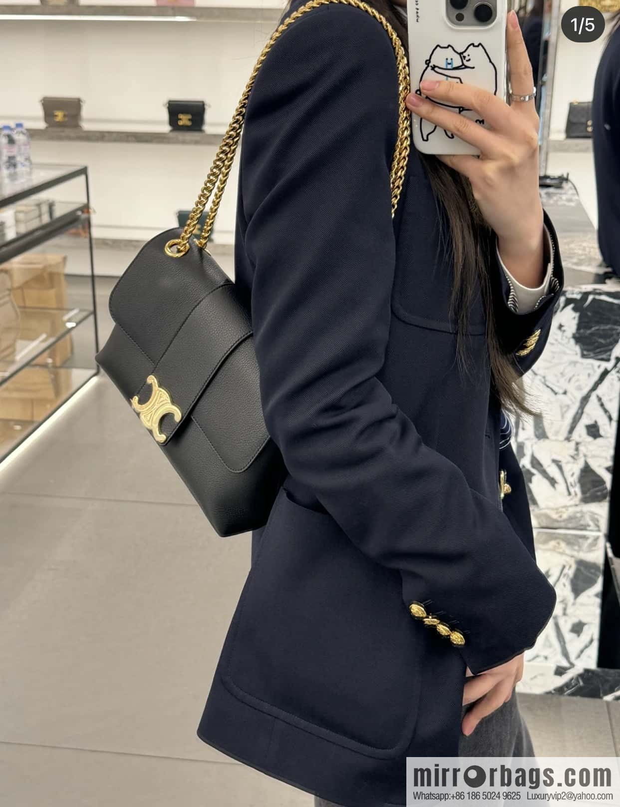 CELINE VICTOIRE medium soft cow leather (fabric) handbag 115853 black