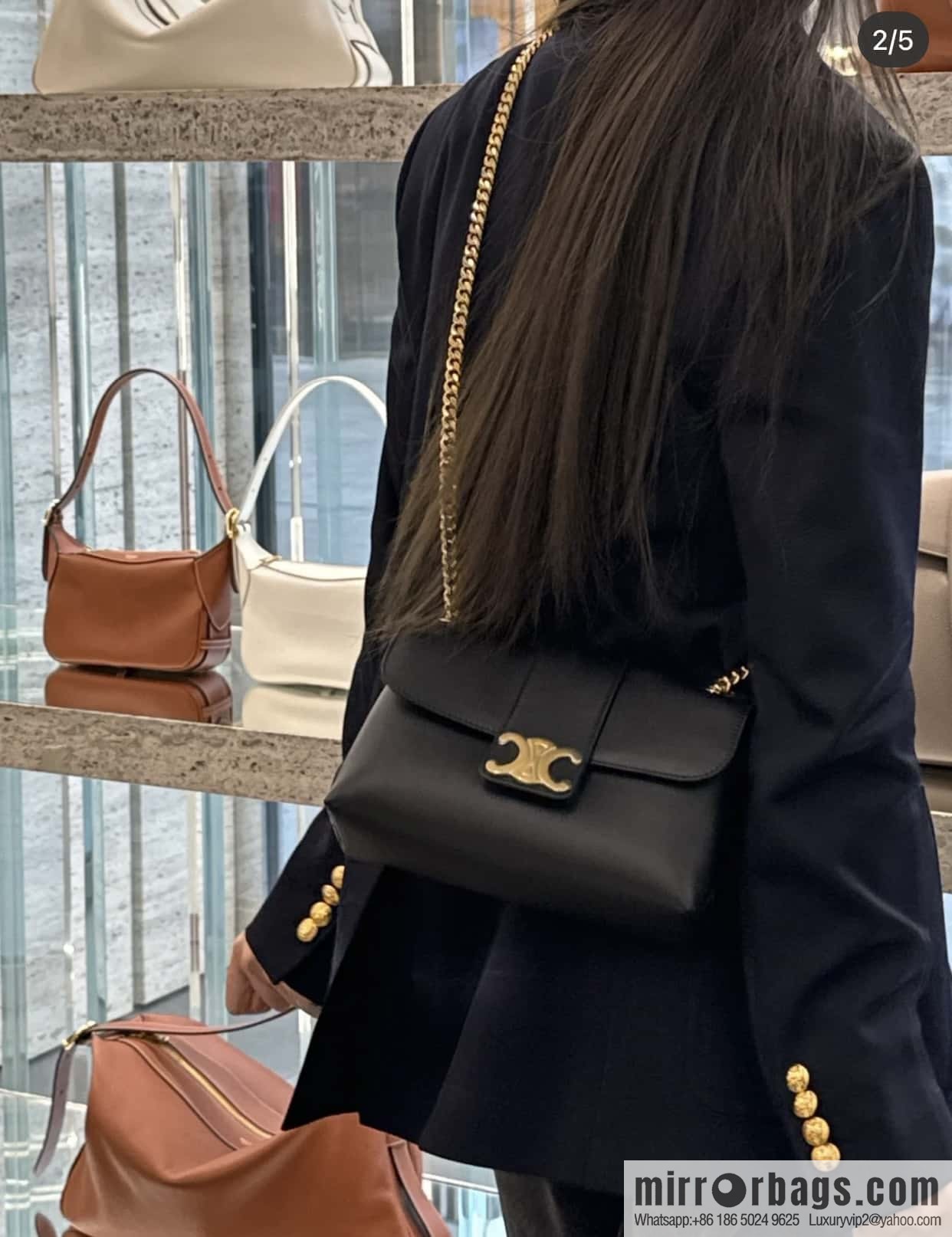 CELINE VICTOIRE medium soft cow leather (fabric) handbag 115853 black