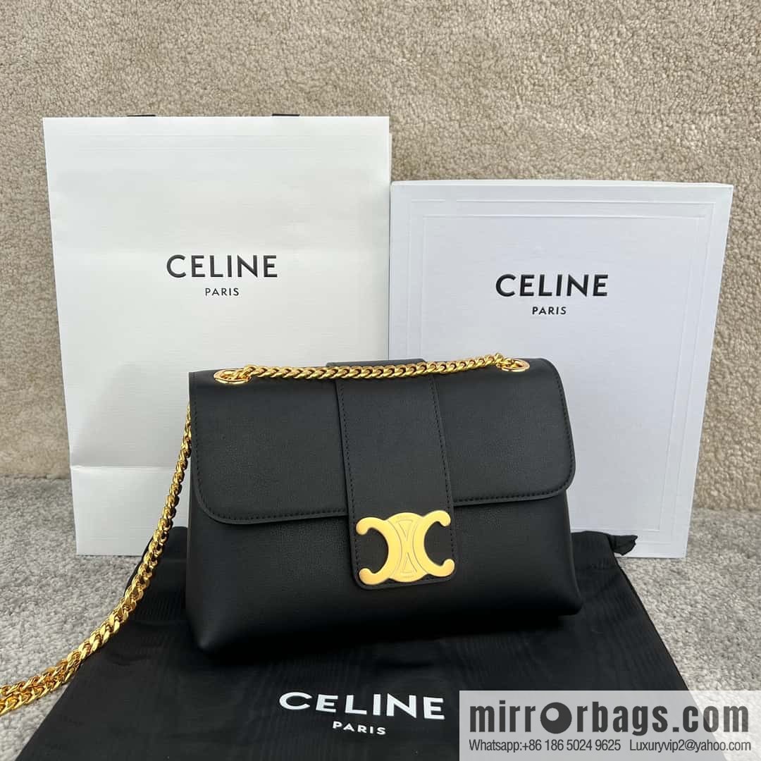 CELINE VICTOIRE medium soft cow leather (fabric) handbag 115853 black