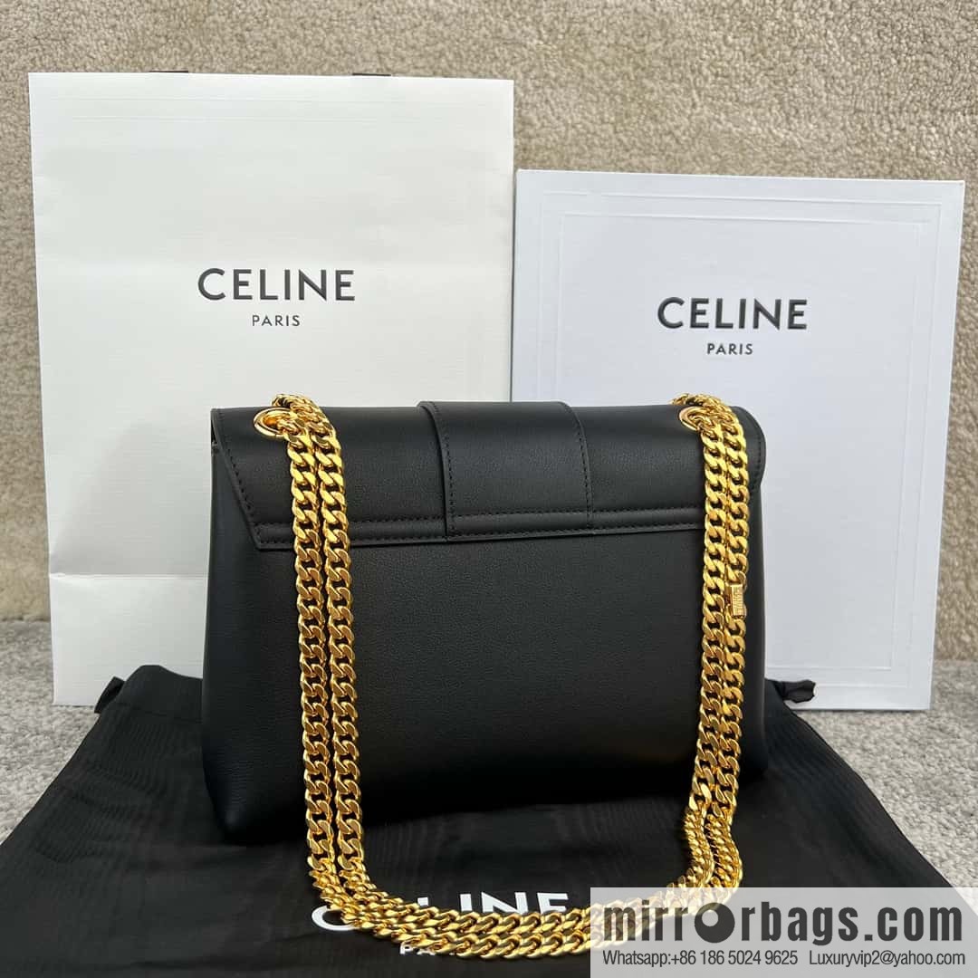 CELINE VICTOIRE medium soft cow leather (fabric) handbag 115853 black