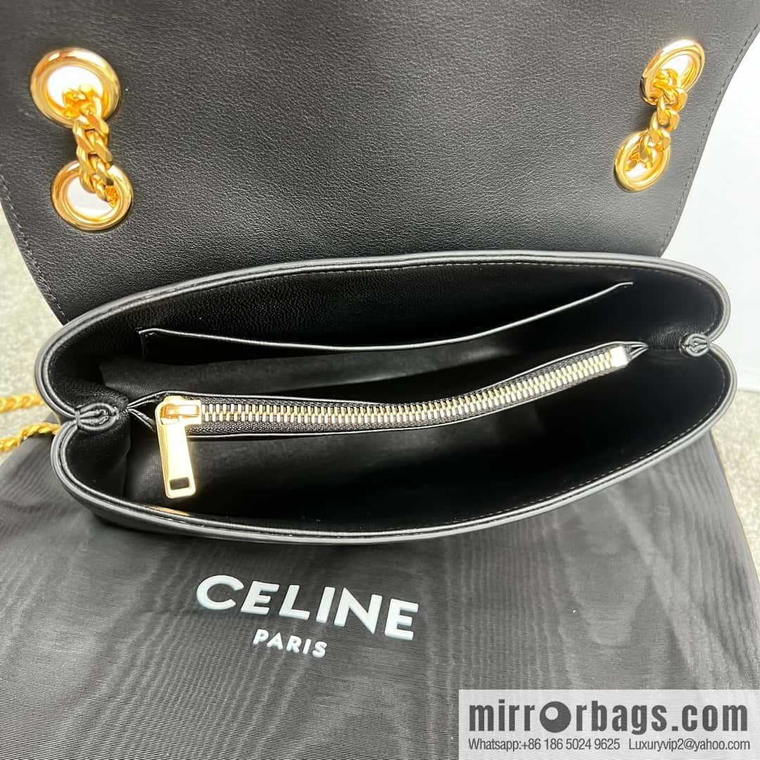 CELINE VICTOIRE medium soft cow leather (fabric) handbag 115853 black