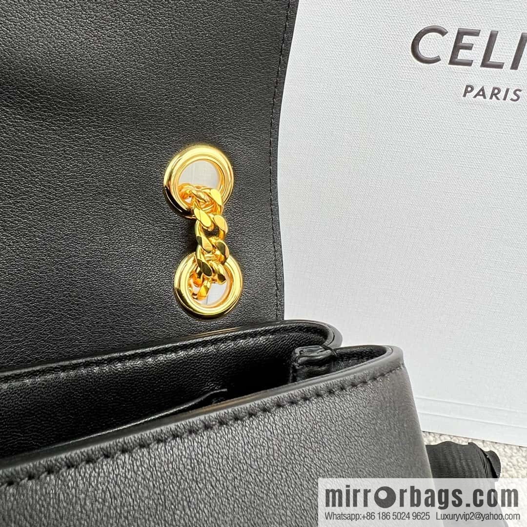 CELINE VICTOIRE medium soft cow leather (fabric) handbag 115853 black