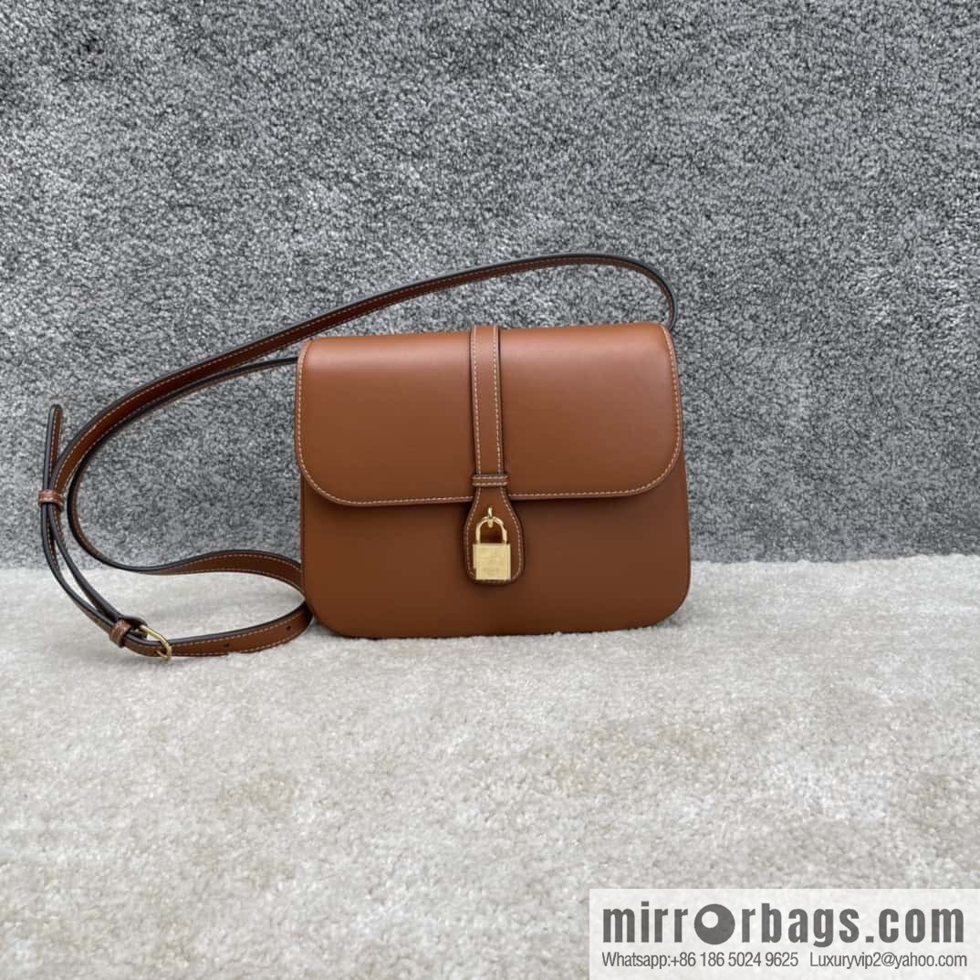 CELINE TABOU medium smooth cow leather (fabric) handbag 196584 brown