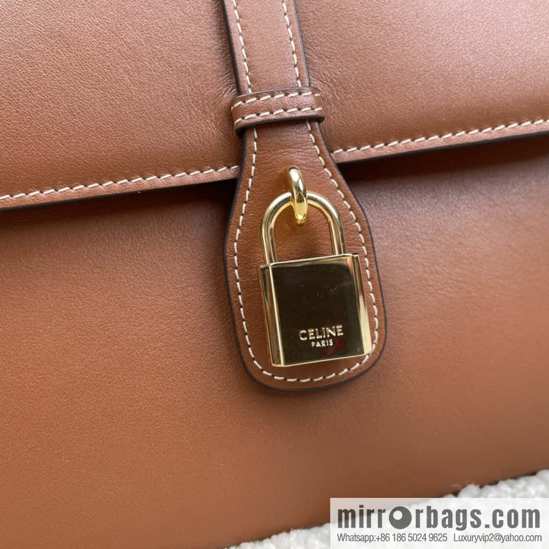 CELINE TABOU medium smooth cow leather (fabric) handbag 196584 brown