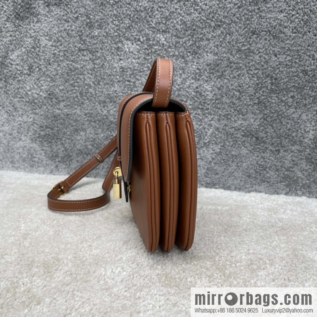 CELINE TABOU medium smooth cow leather (fabric) handbag 196584 brown