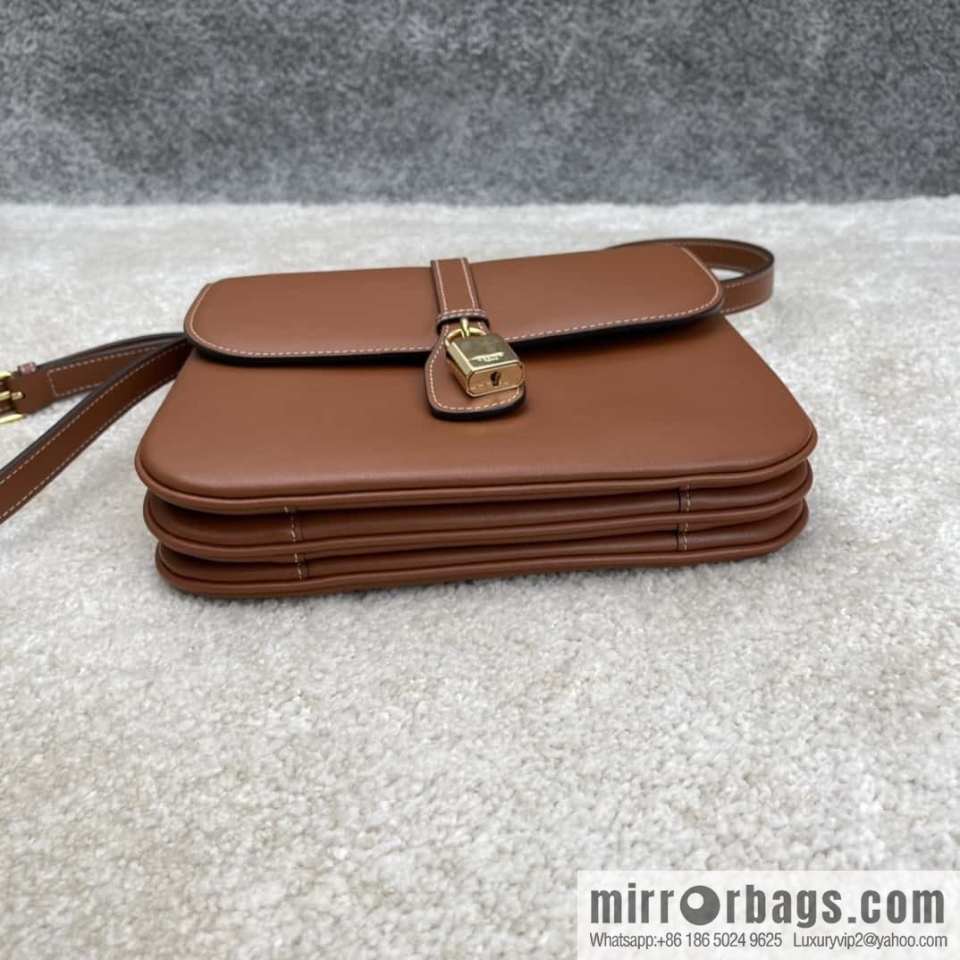 CELINE TABOU medium smooth cow leather (fabric) handbag 196584 brown