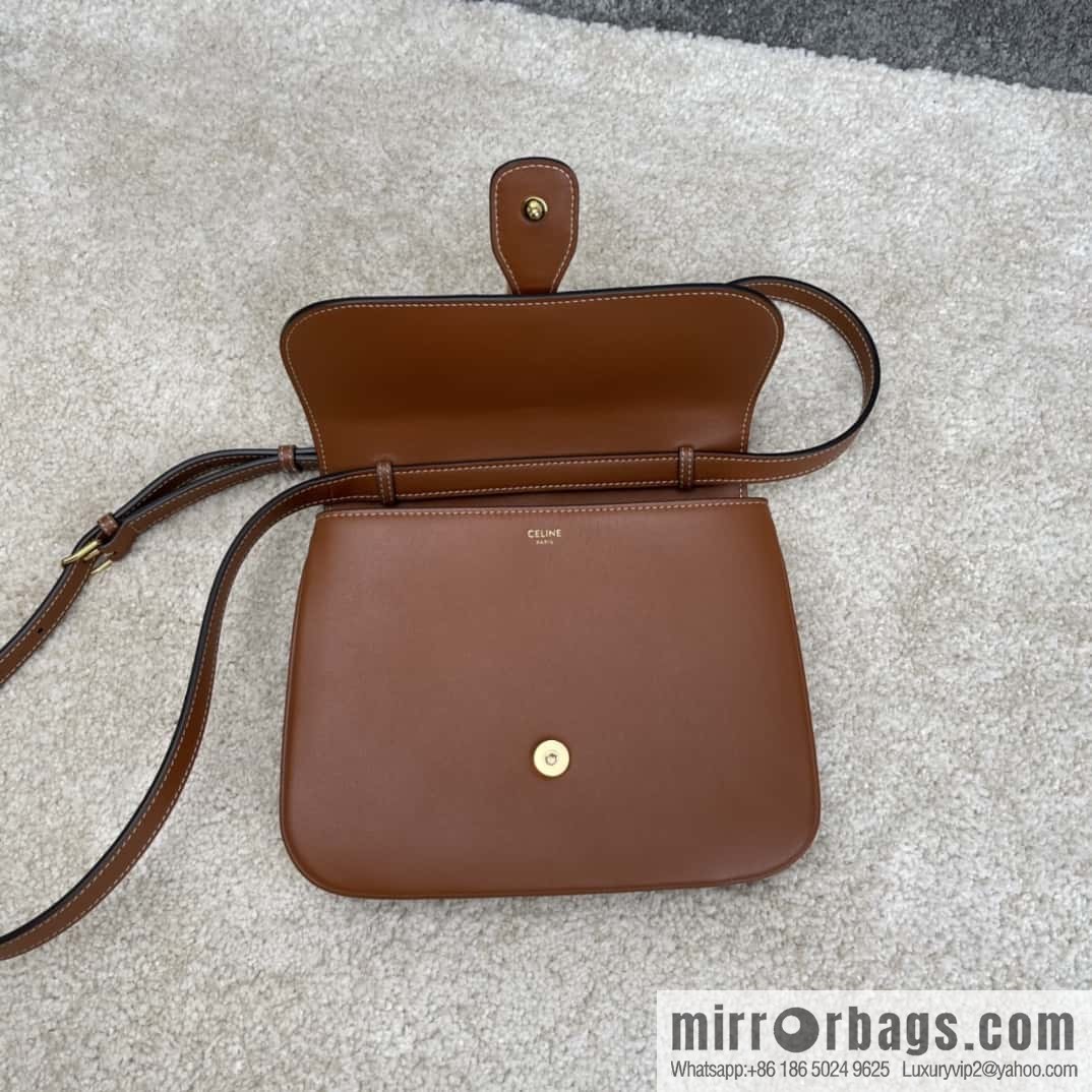 CELINE TABOU medium smooth cow leather (fabric) handbag 196584 brown