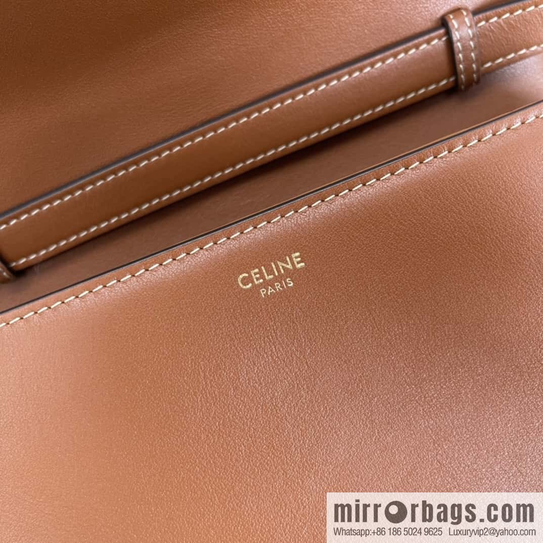 CELINE TABOU medium smooth cow leather (fabric) handbag 196584 brown