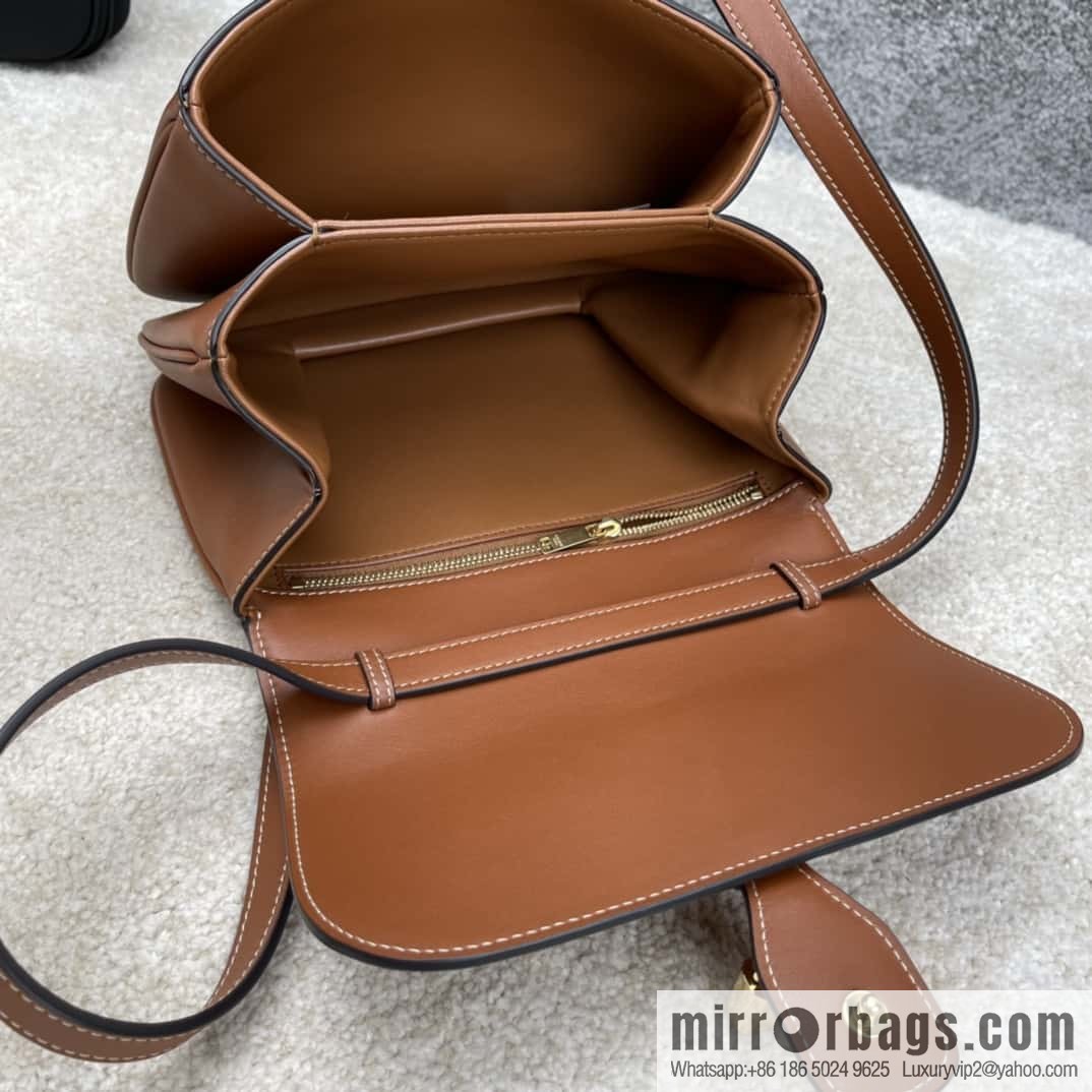 CELINE TABOU medium smooth cow leather (fabric) handbag 196584 brown