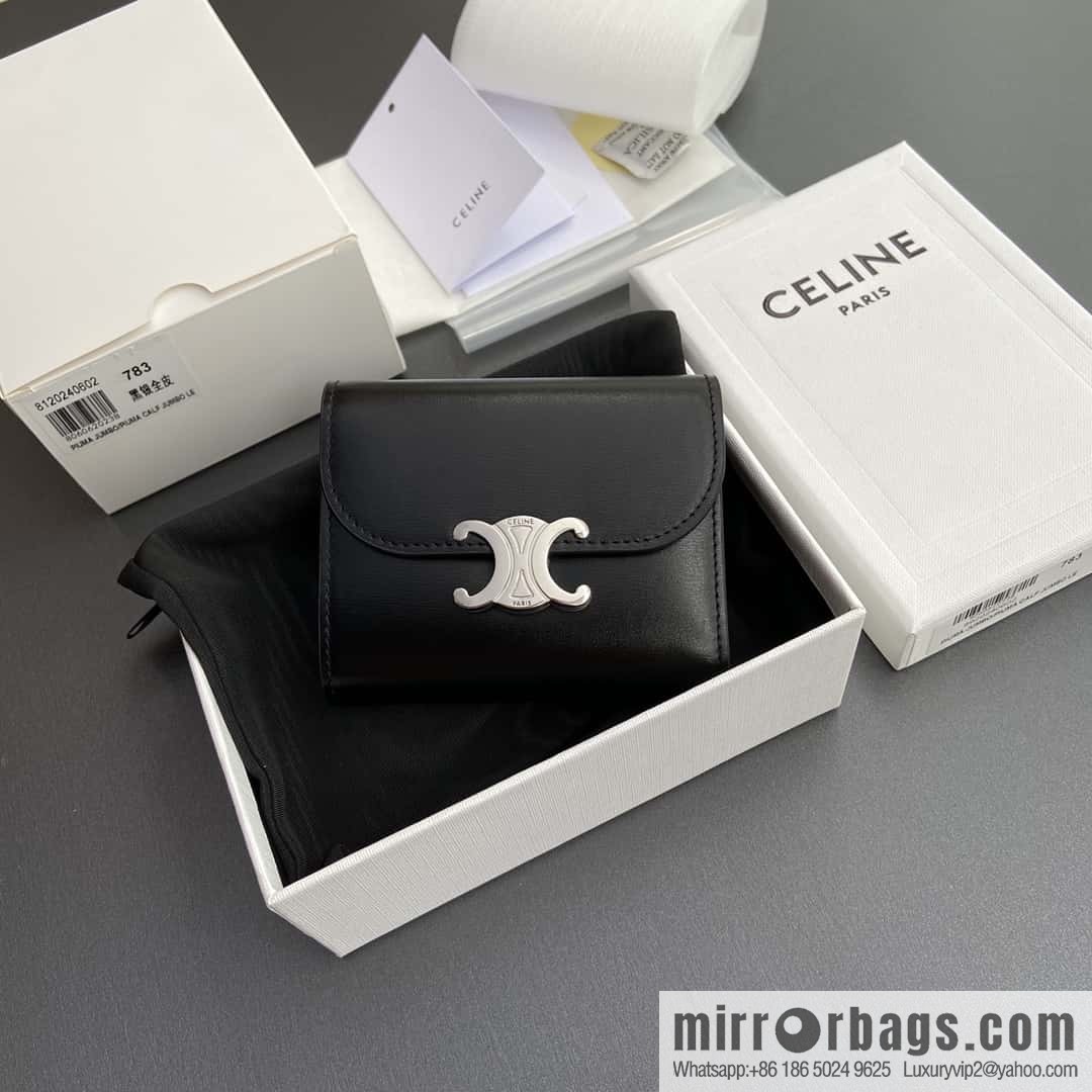 CELINE TRIOMPHE bright cow leather (fabric) wallet 10D782CQH.04LU783