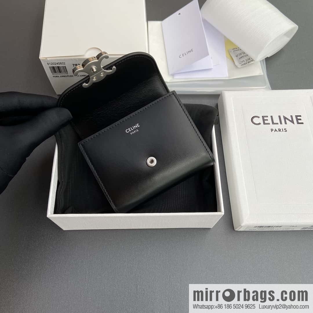 CELINE TRIOMPHE bright cow leather (fabric) wallet 10D782CQH.04LU783