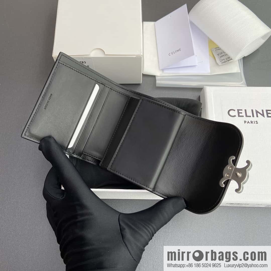 CELINE TRIOMPHE bright cow leather (fabric) wallet 10D782CQH.04LU783