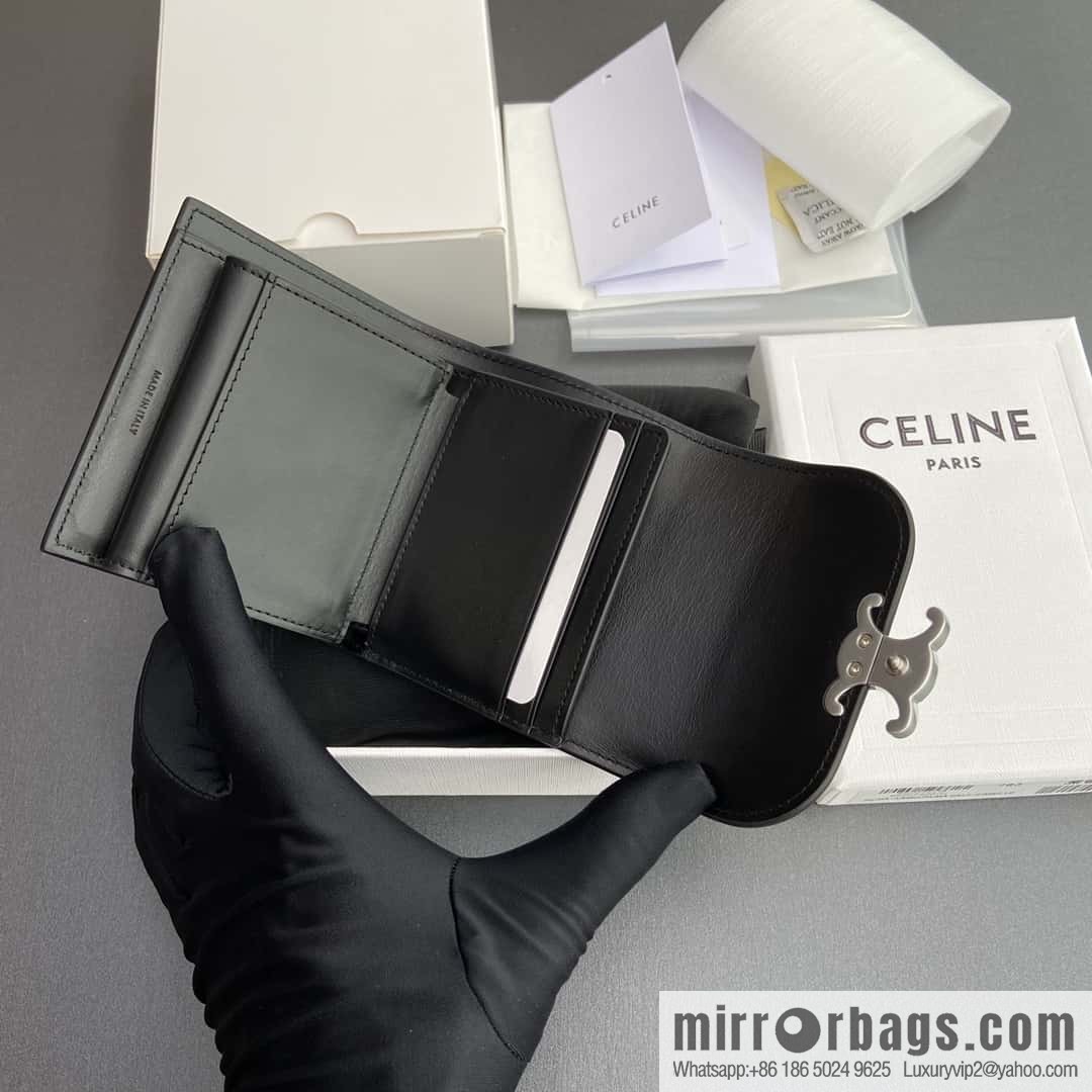 CELINE TRIOMPHE bright cow leather (fabric) wallet 10D782CQH.04LU783