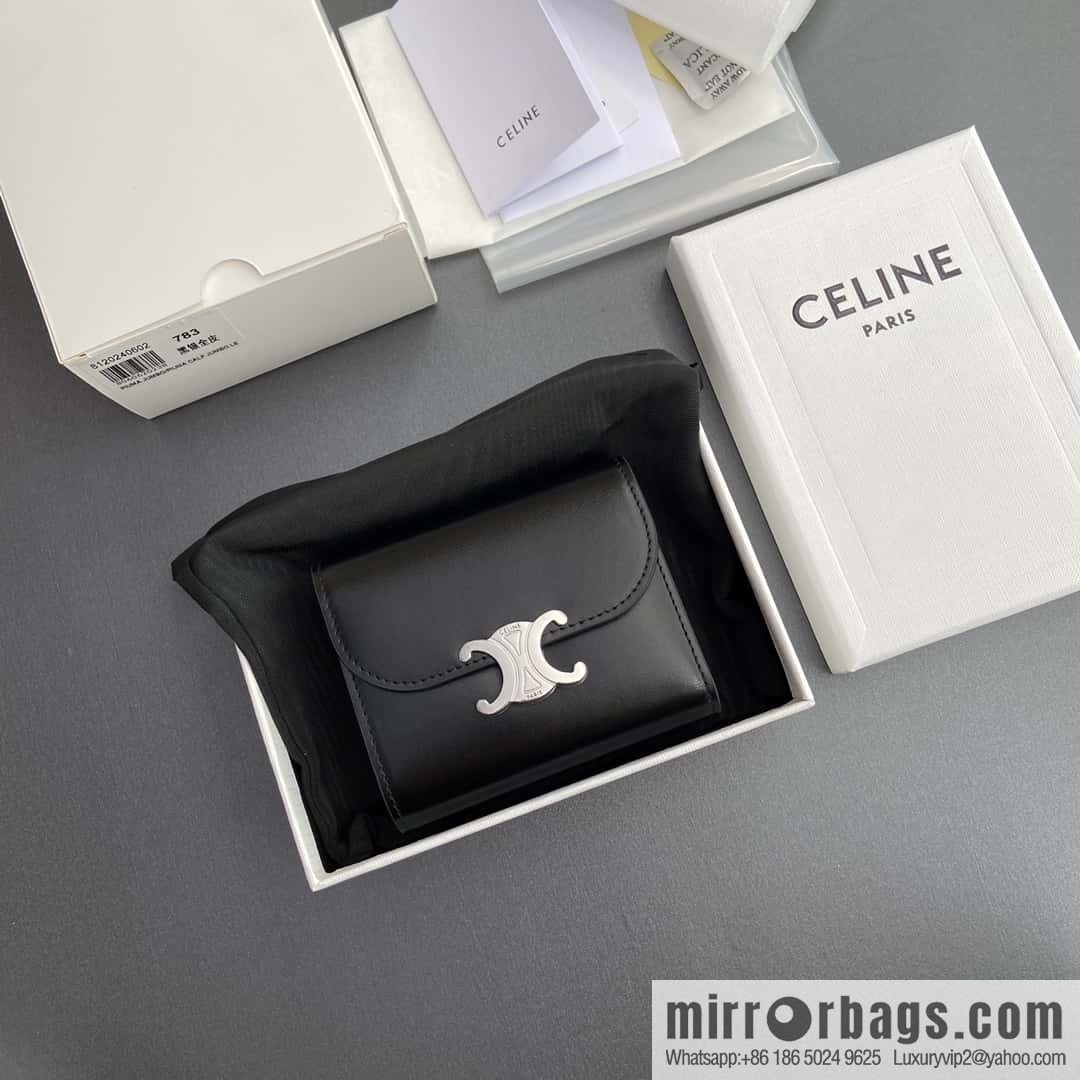CELINE TRIOMPHE bright cow leather (fabric) wallet 10D782CQH.04LU783