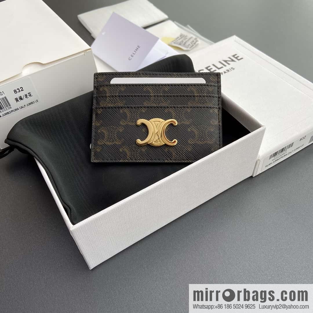 CELINE TRIOMPHE logo printed card holder 10L832CQH.04LU833