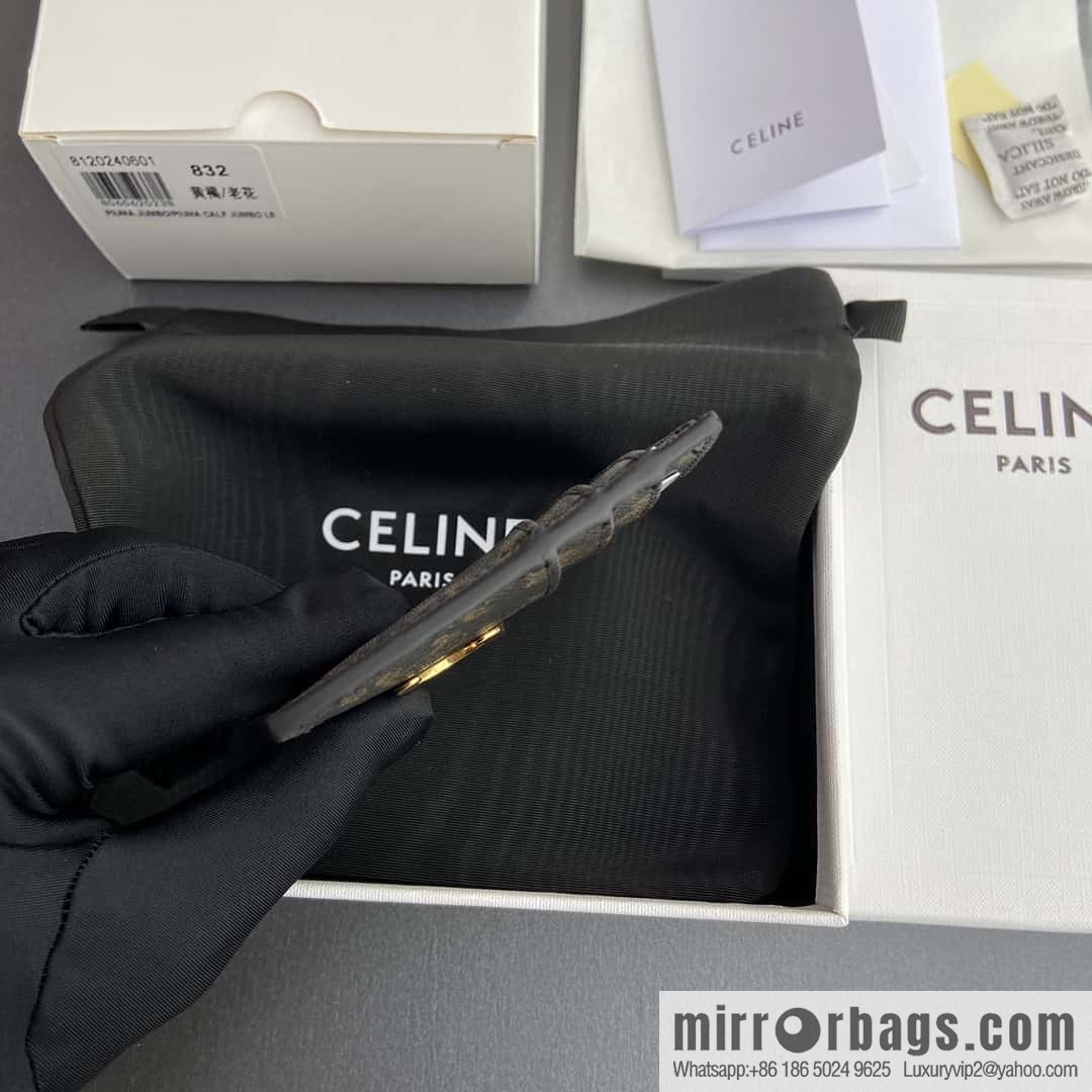 CELINE TRIOMPHE logo printed card holder 10L832CQH.04LU833