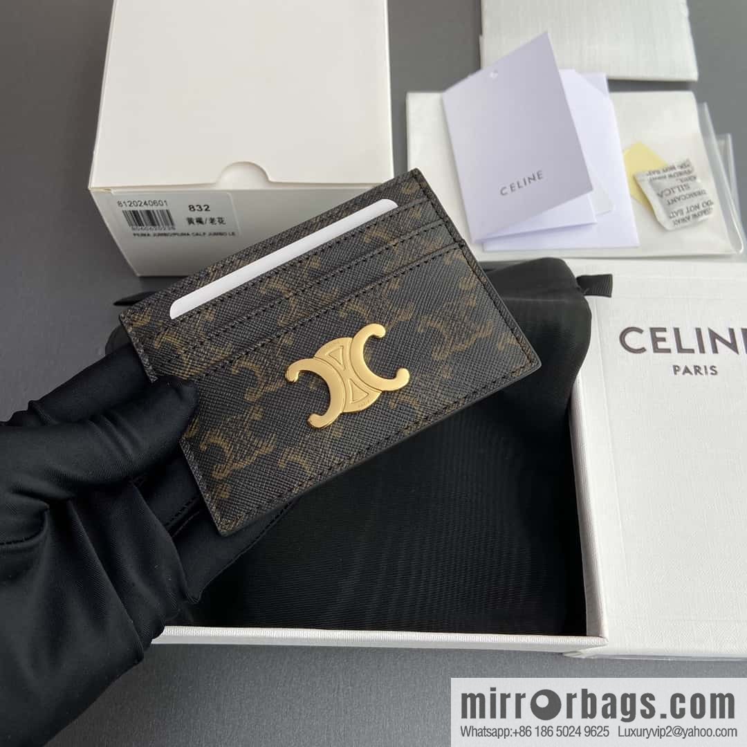 CELINE TRIOMPHE logo printed card holder 10L832CQH.04LU833