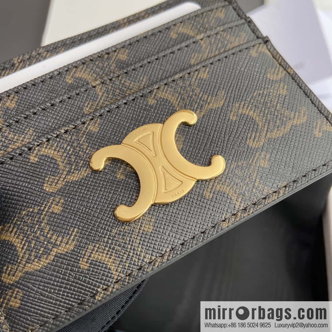 CELINE TRIOMPHE logo printed card holder 10L832CQH.04LU833