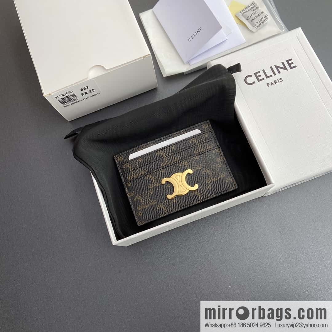 CELINE TRIOMPHE logo printed card holder 10L832CQH.04LU833