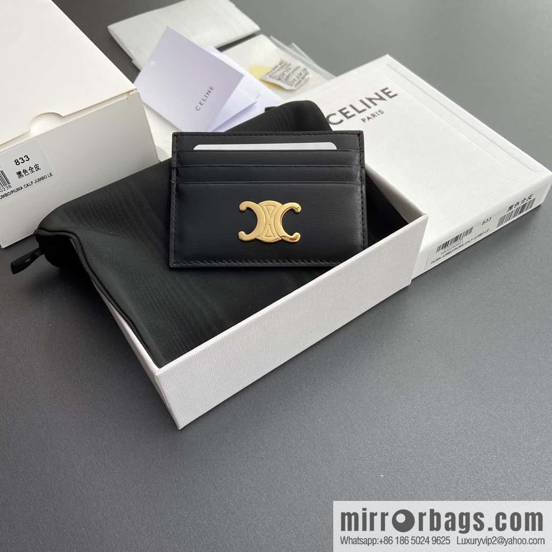 CELINE TRIOMPHE glossy cow leather (fabric) card holder 10L832CQH.04LU833