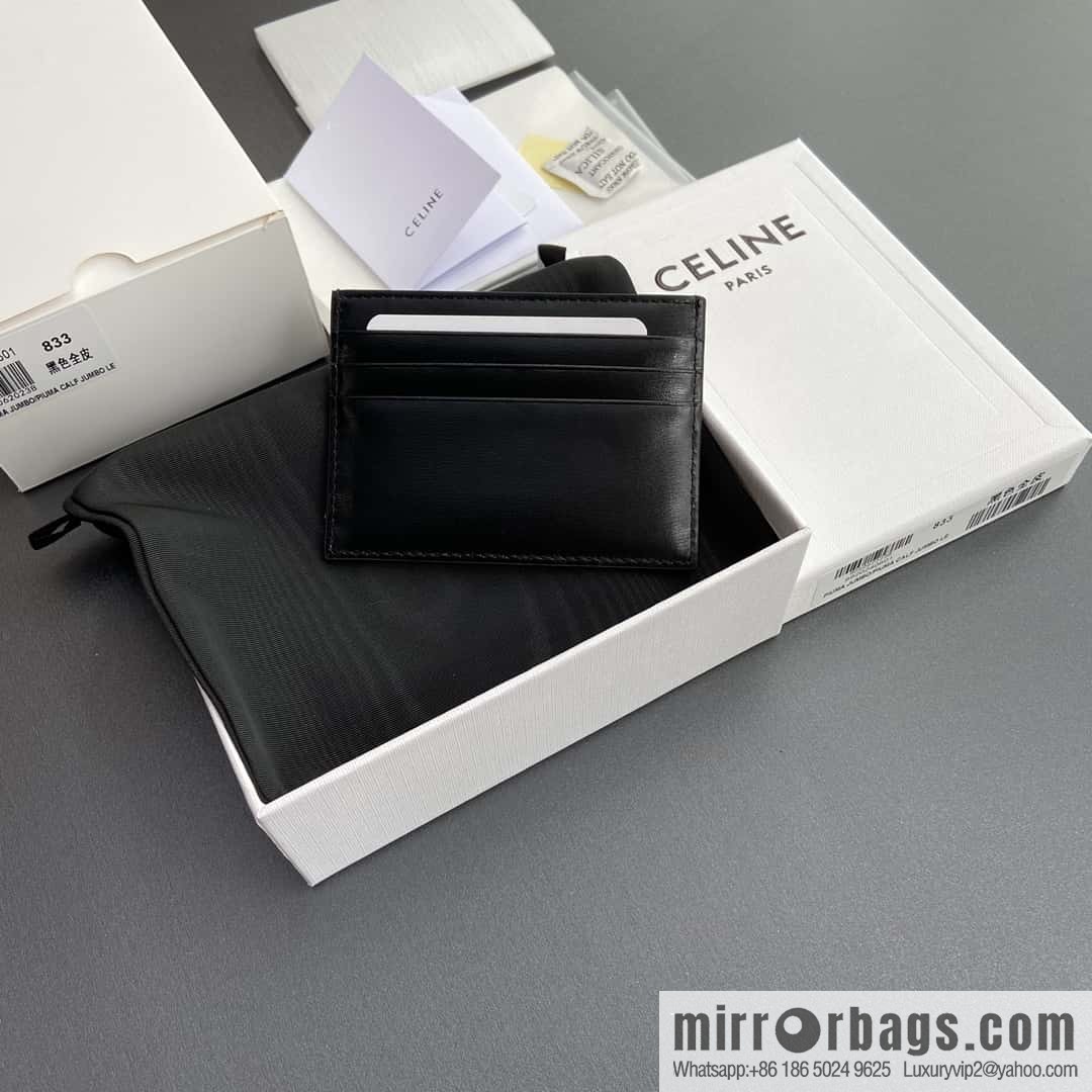 CELINE TRIOMPHE glossy cow leather (fabric) card holder 10L832CQH.04LU833