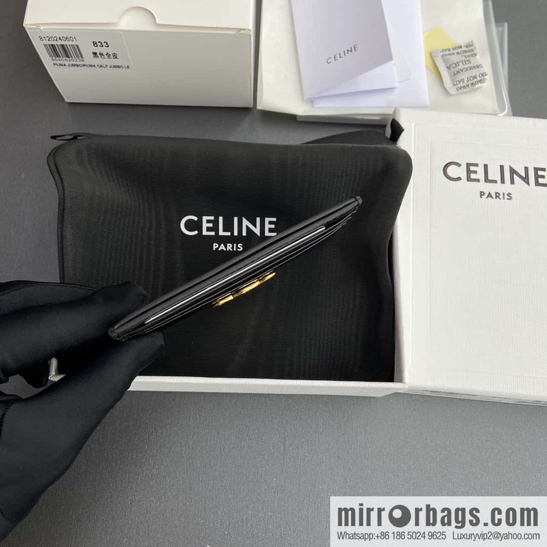 CELINE TRIOMPHE glossy cow leather (fabric) card holder 10L832CQH.04LU833