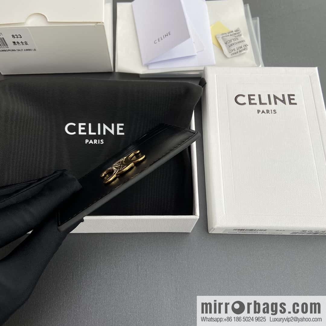 CELINE TRIOMPHE glossy cow leather (fabric) card holder 10L832CQH.04LU833