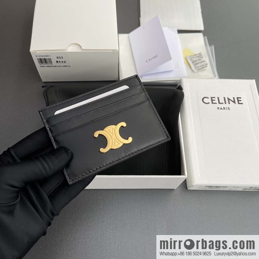 CELINE TRIOMPHE glossy cow leather (fabric) card holder 10L832CQH.04LU833