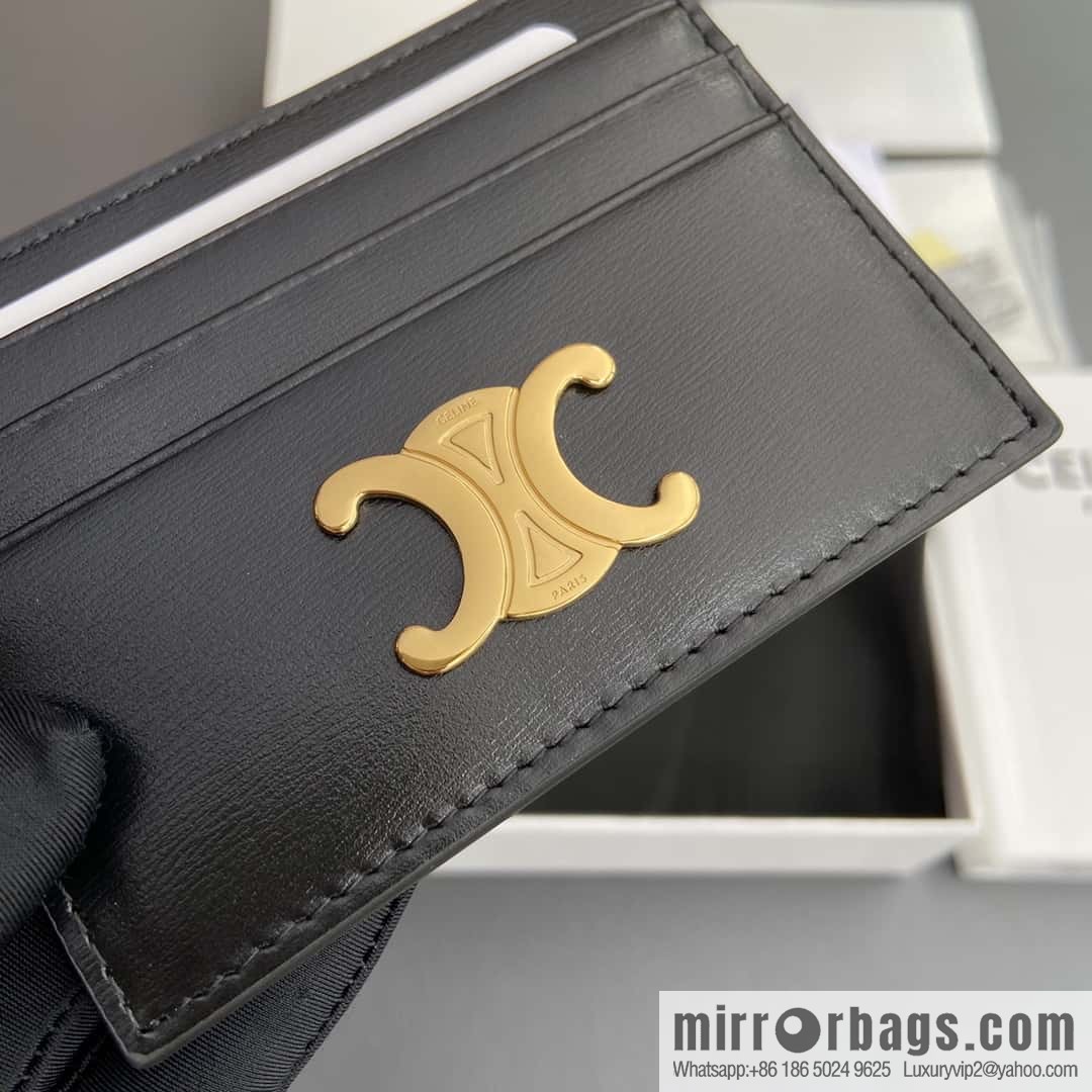 CELINE TRIOMPHE glossy cow leather (fabric) card holder 10L832CQH.04LU833