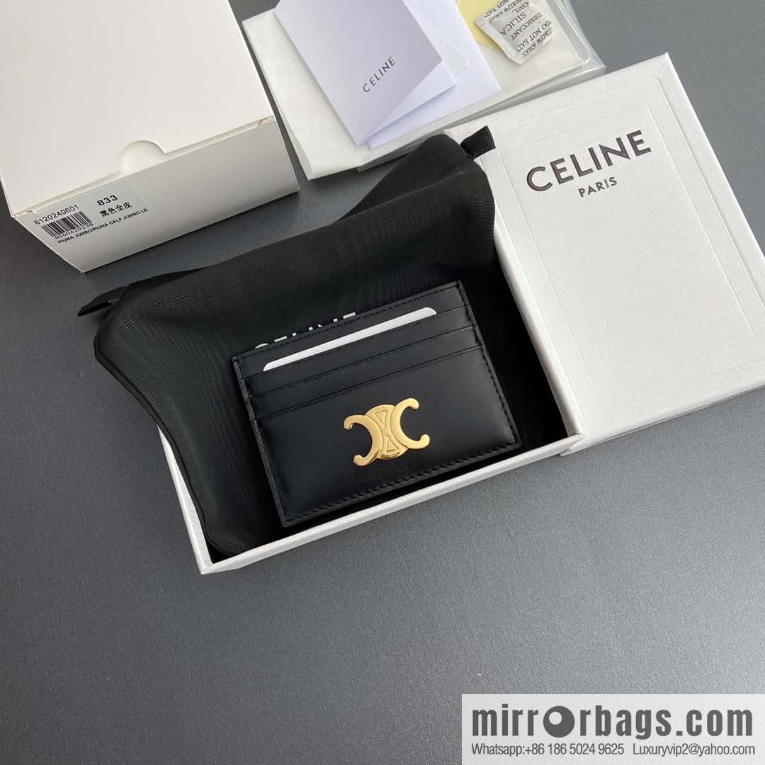 CELINE TRIOMPHE glossy cow leather (fabric) card holder 10L832CQH.04LU833