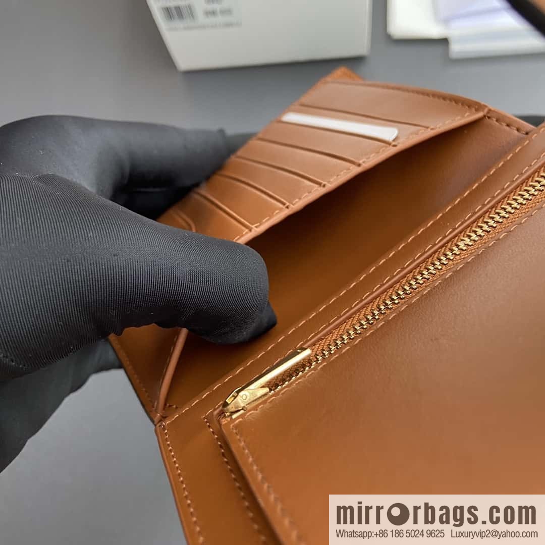 Celine TRIOMPHE logo medium sheep leather (fabric) wallet 10B642DB7.04LU