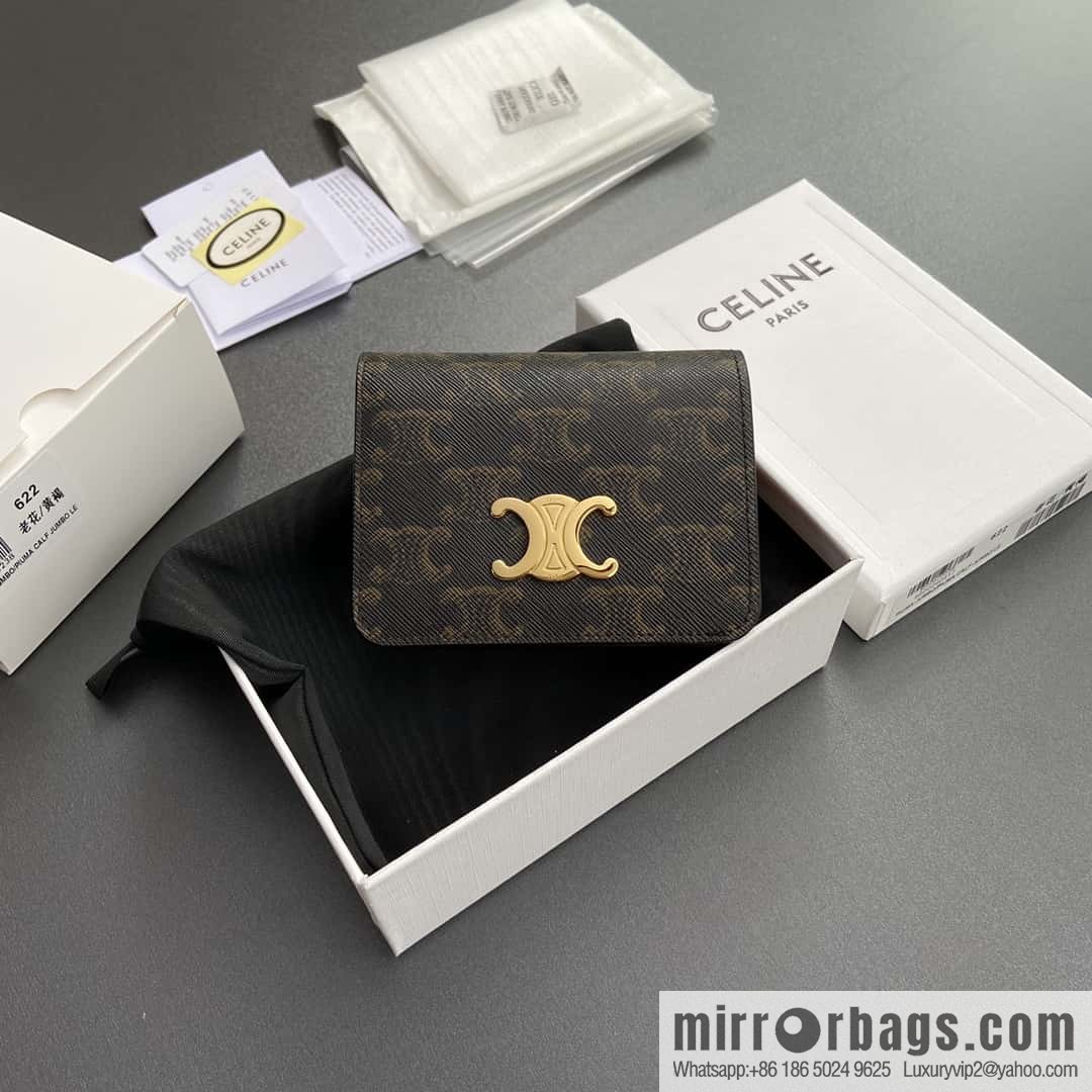CELINE TRIOMPHE logo printed short wallet 10K623DPV.38NO 622