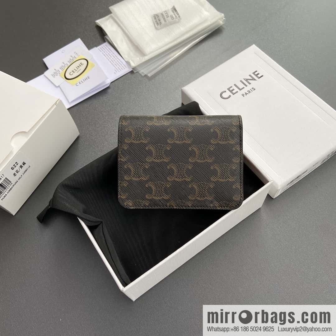 CELINE TRIOMPHE logo printed short wallet 10K623DPV.38NO 622