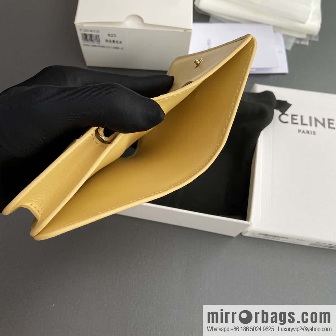 Celine TRIOMPHE shiny cow leather (fabric) short wallet 10K623DPV.38NO 622