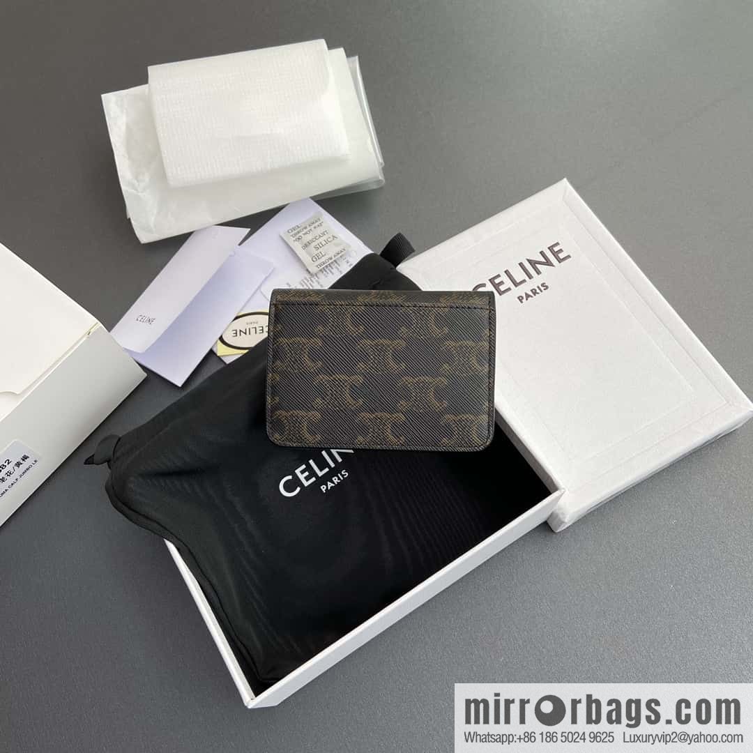 Celine TRIOMPHE logo printed card holder 10I582CPJ.04LU