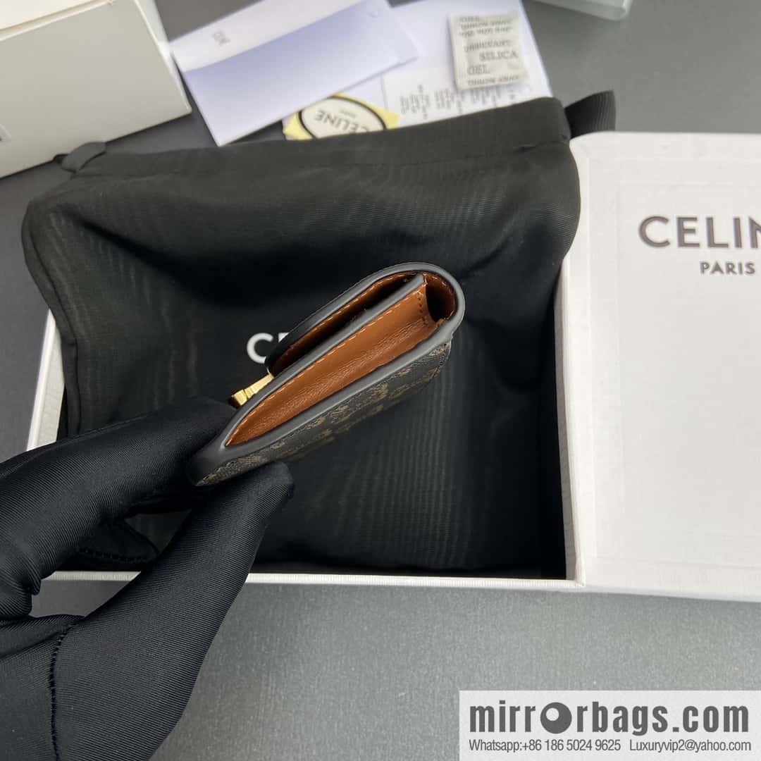 Celine TRIOMPHE logo printed card holder 10I582CPJ.04LU