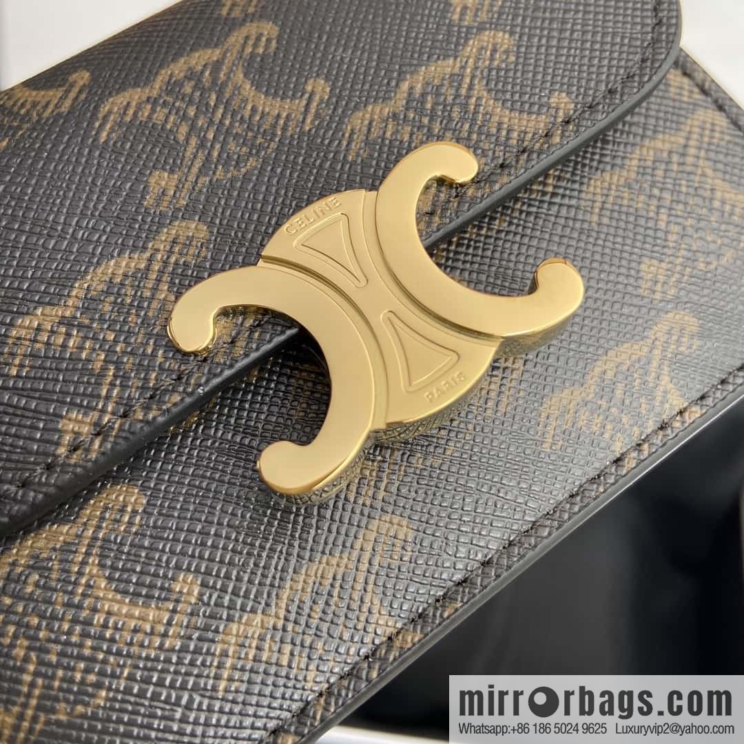Celine TRIOMPHE logo printed card holder 10I582CPJ.04LU