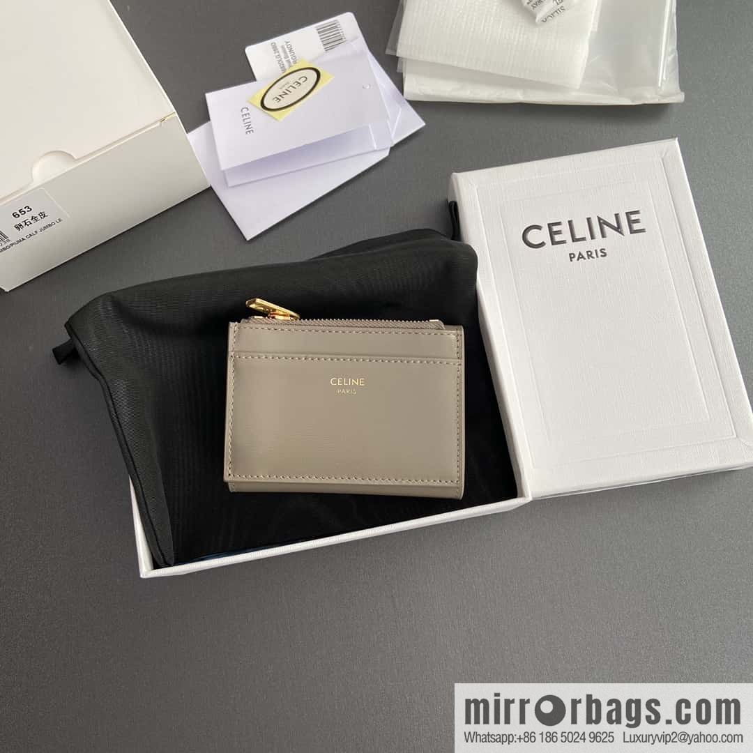 Celine TRIOMPHE glossy leather (fabric) short wallet 10l653DS3.04LU652