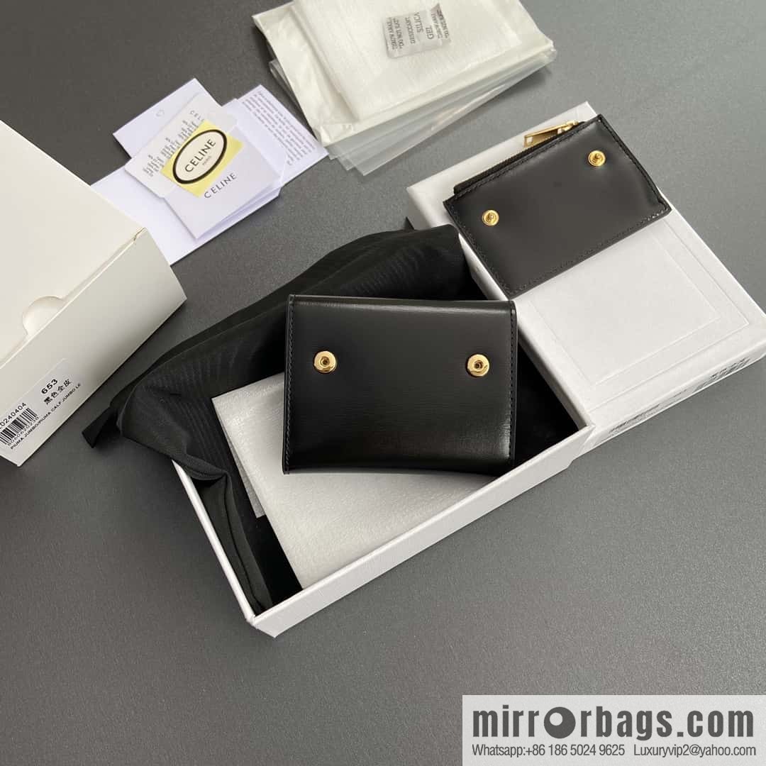 Celine TRIOMPHE glossy leather (fabric) short wallet 10l653DS3.04LU652