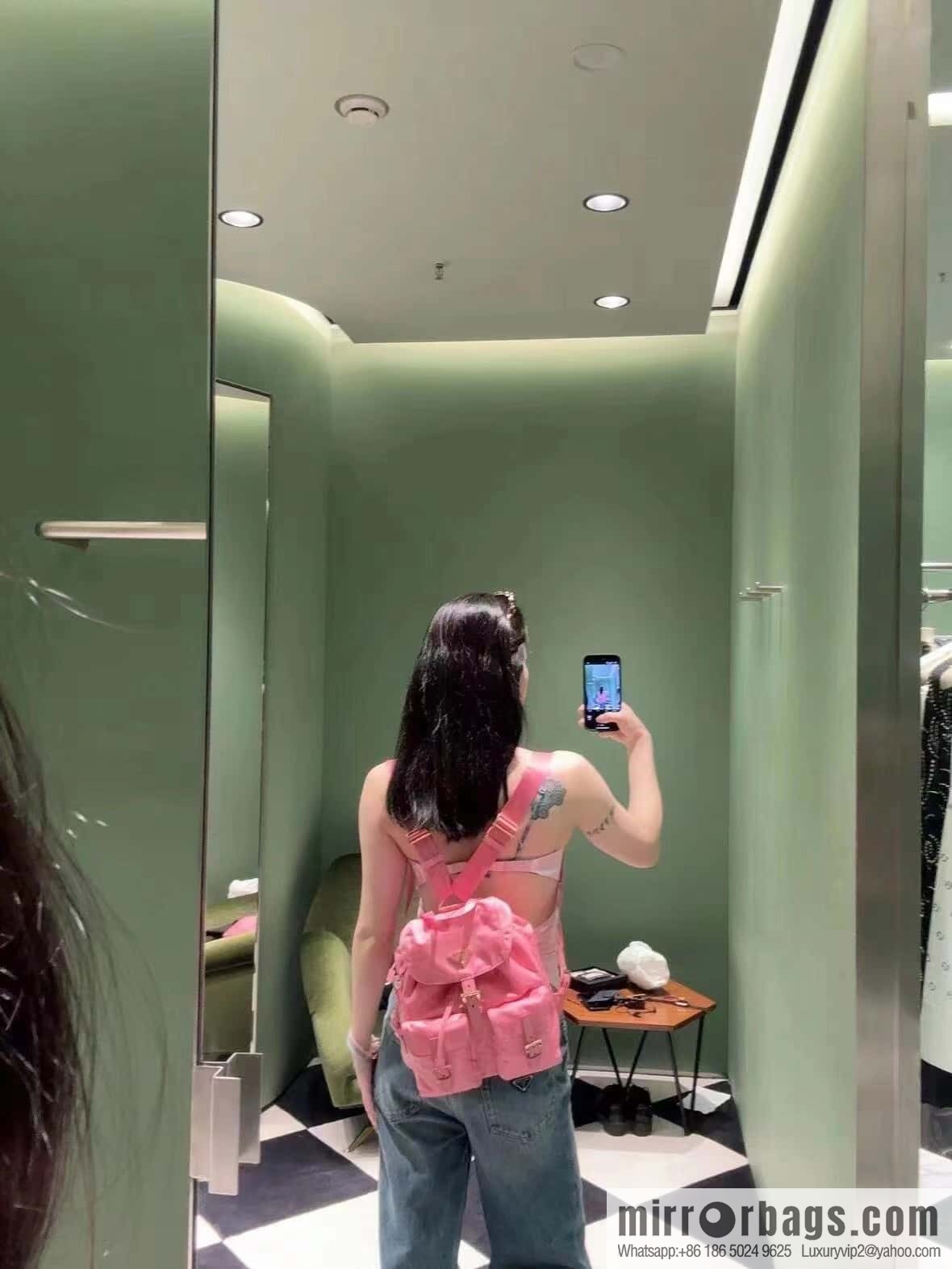 Prada 1BZ677 gold buckle classic backpack