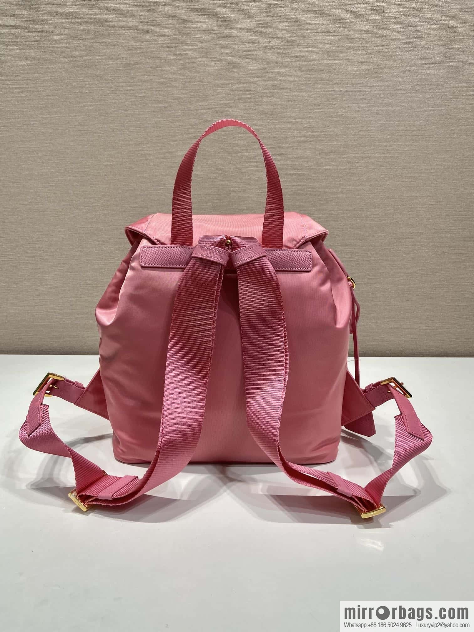 Prada 1BZ677 gold buckle classic backpack
