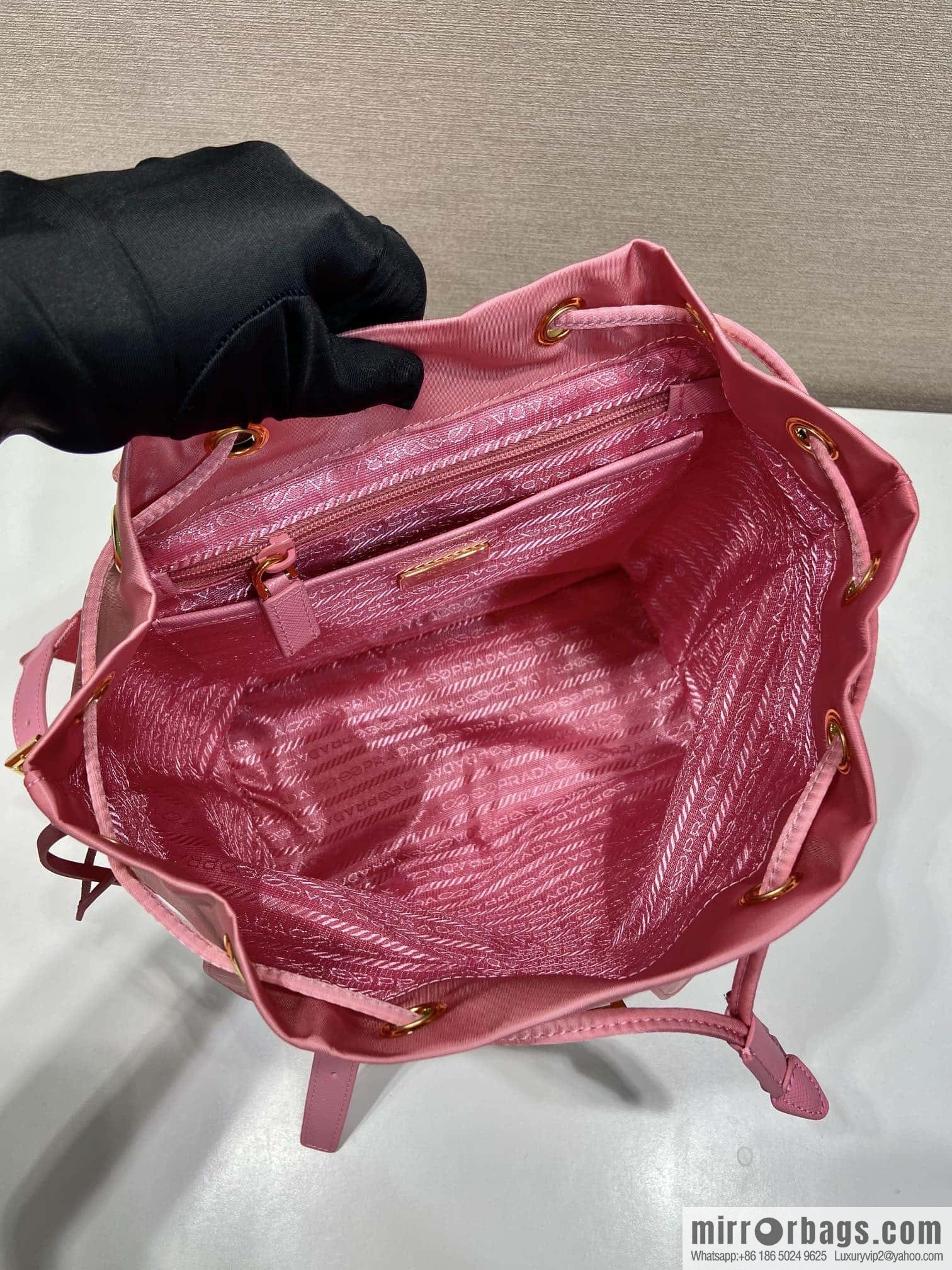 Prada 1BZ677 gold buckle classic backpack