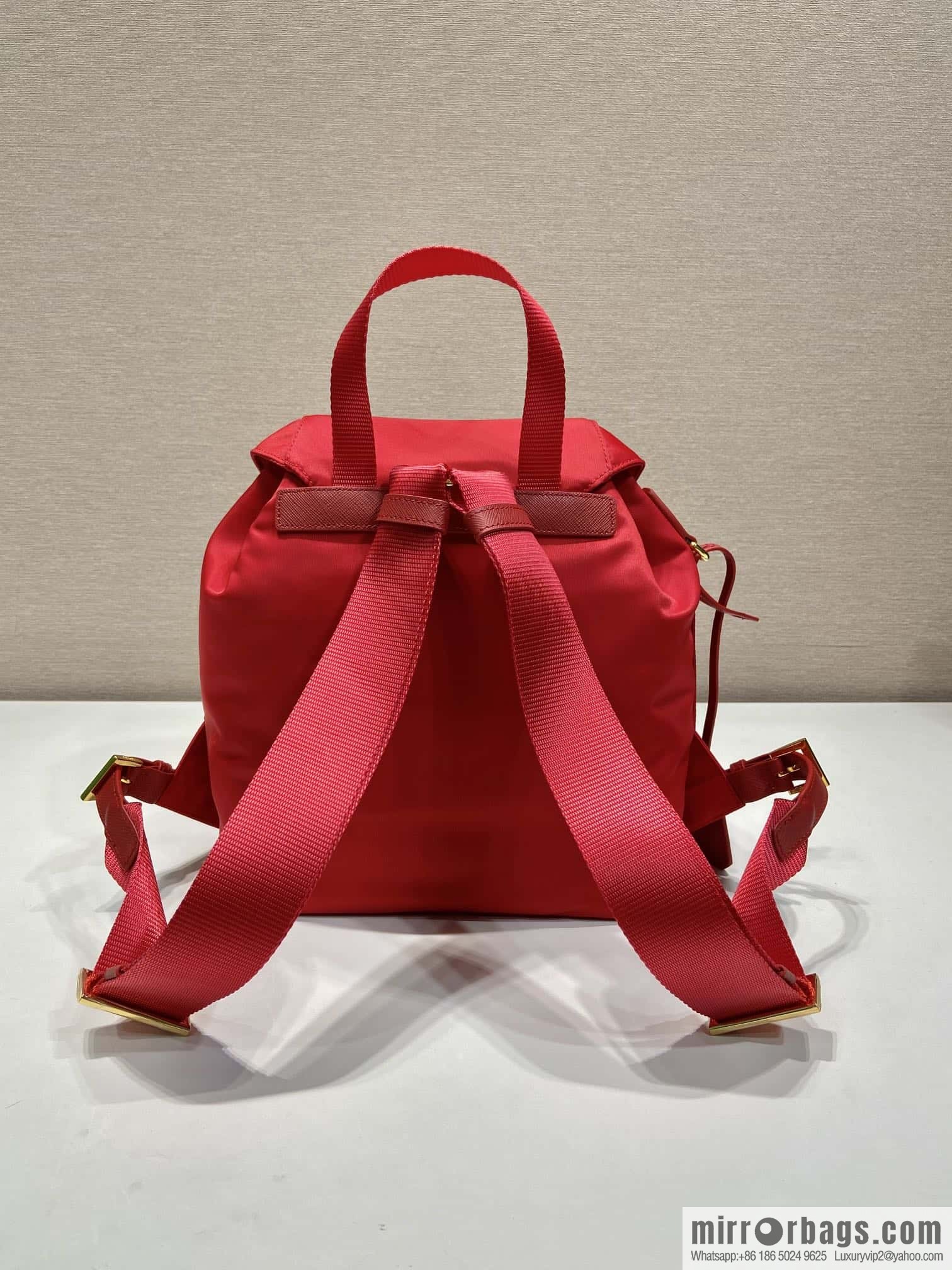 Prada 1BZ677 gold buckle classic backpack
