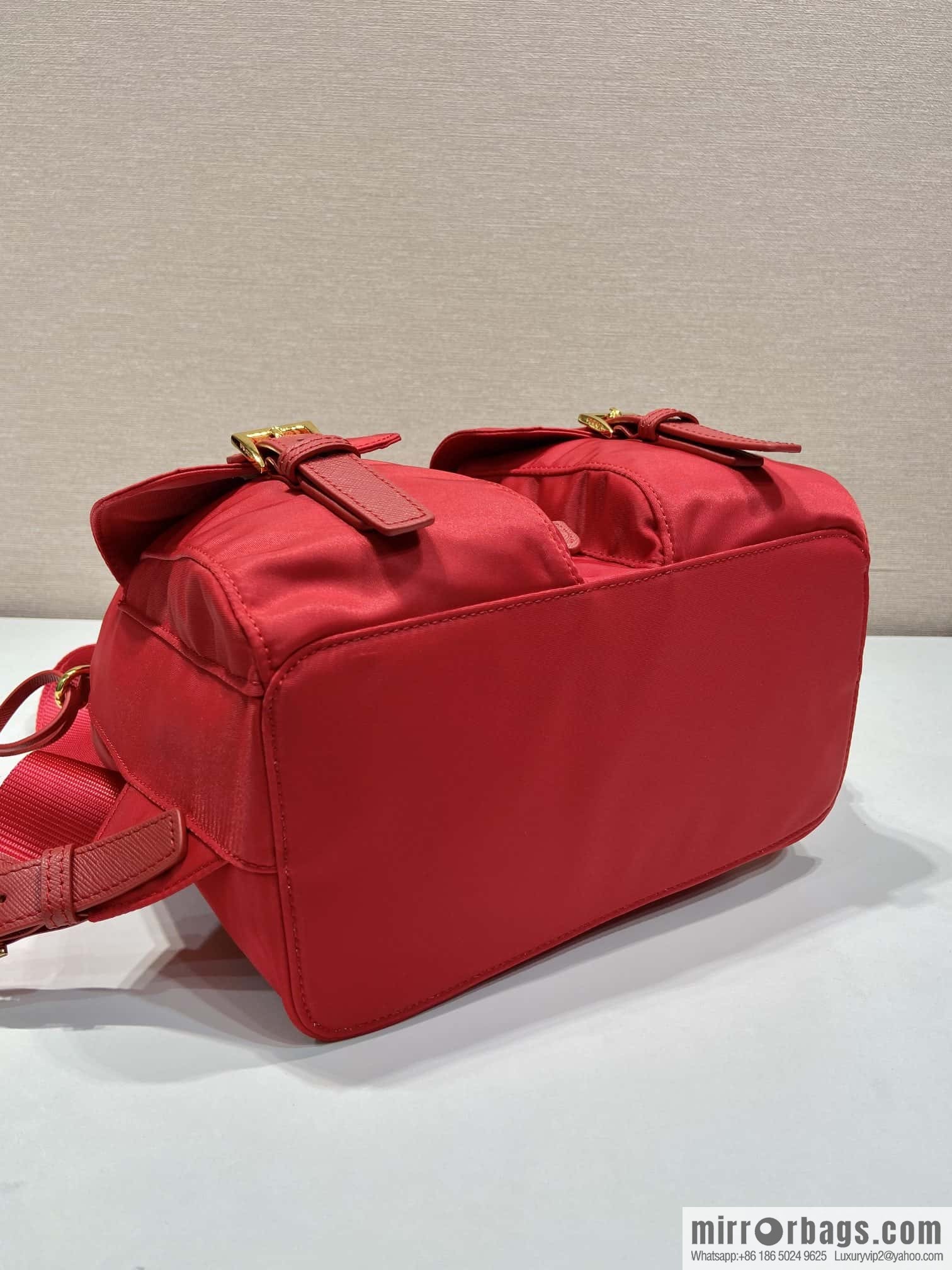 Prada 1BZ677 gold buckle classic backpack