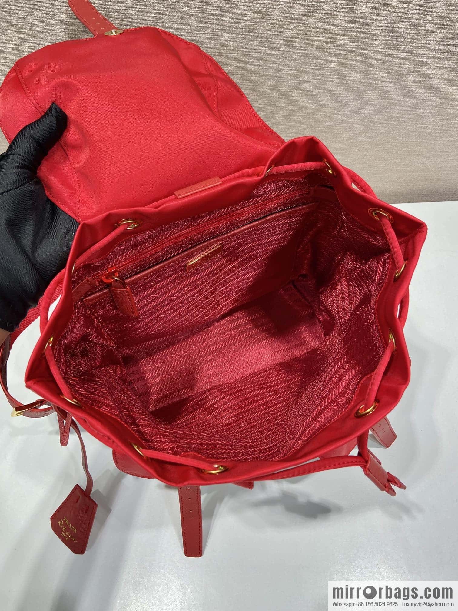 Prada 1BZ677 gold buckle classic backpack