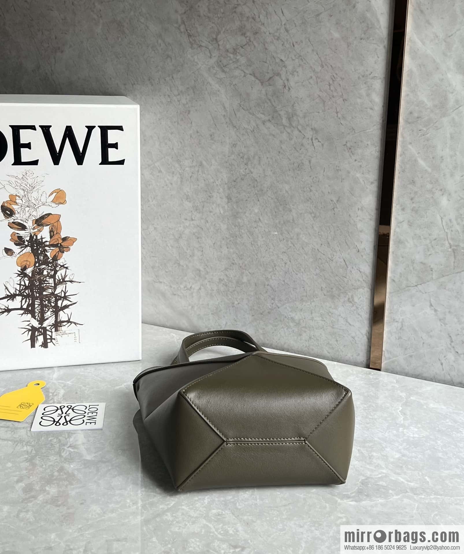 LOEWE puzzle folding series foldable tote bag 0695 dark green