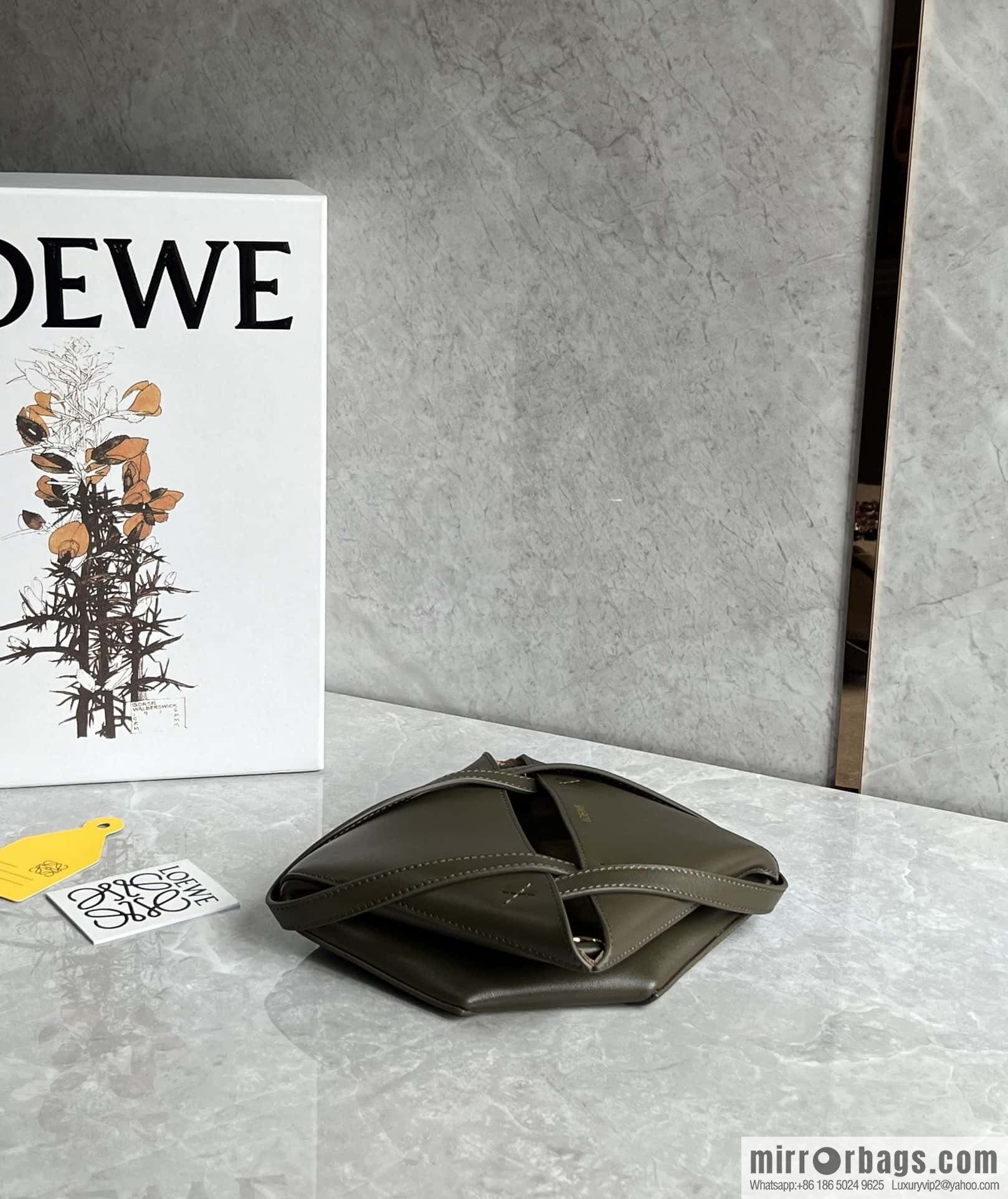 LOEWE puzzle folding series foldable tote bag 0695 dark green