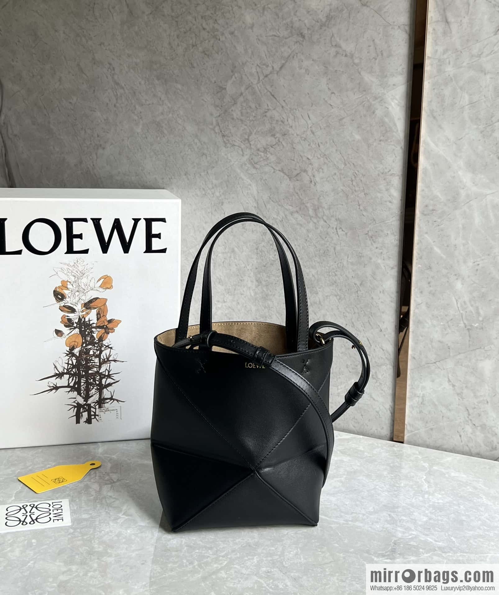 LOEWE puzzle folding series foldable tote bag 0695 black